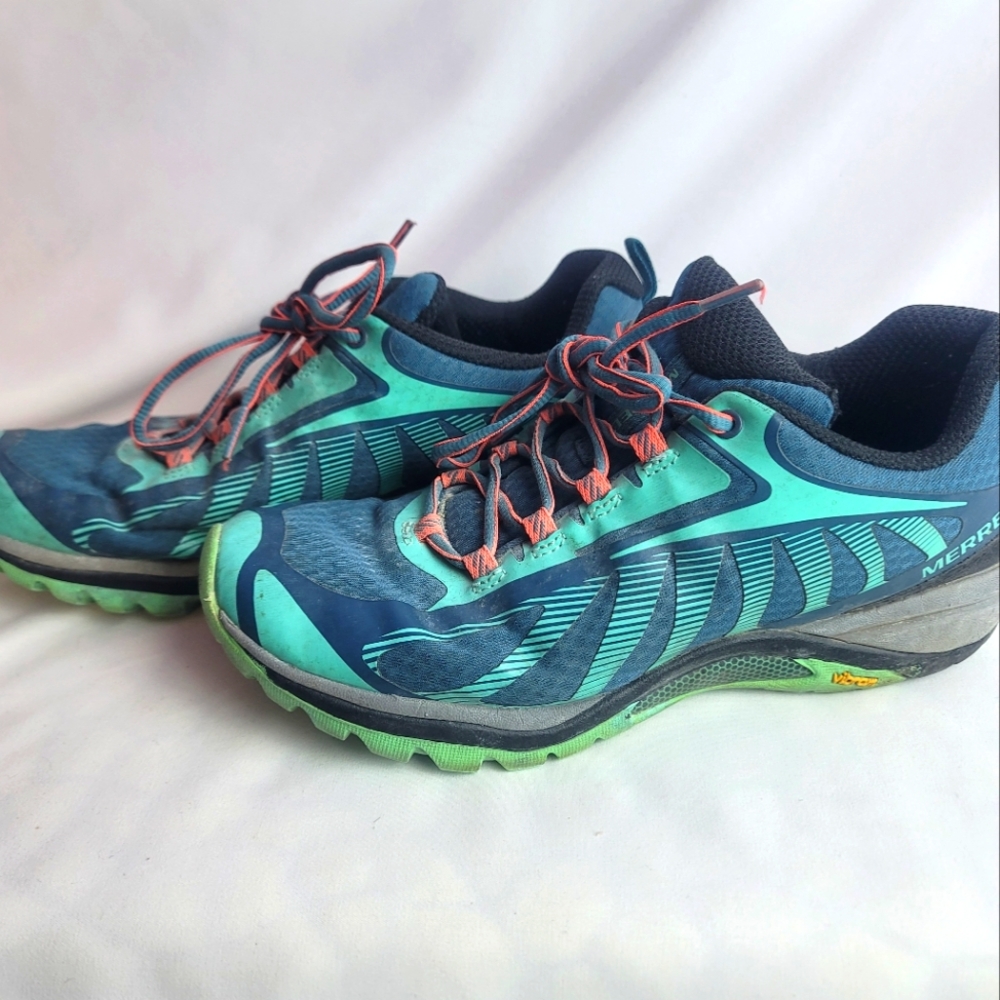 Merrell Women's Blue and Green Trail Running Shoes